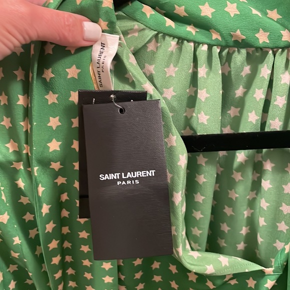Yves Saint Laurent Scandal Star Printed Blouse New With Tags - Picture 9 of 10